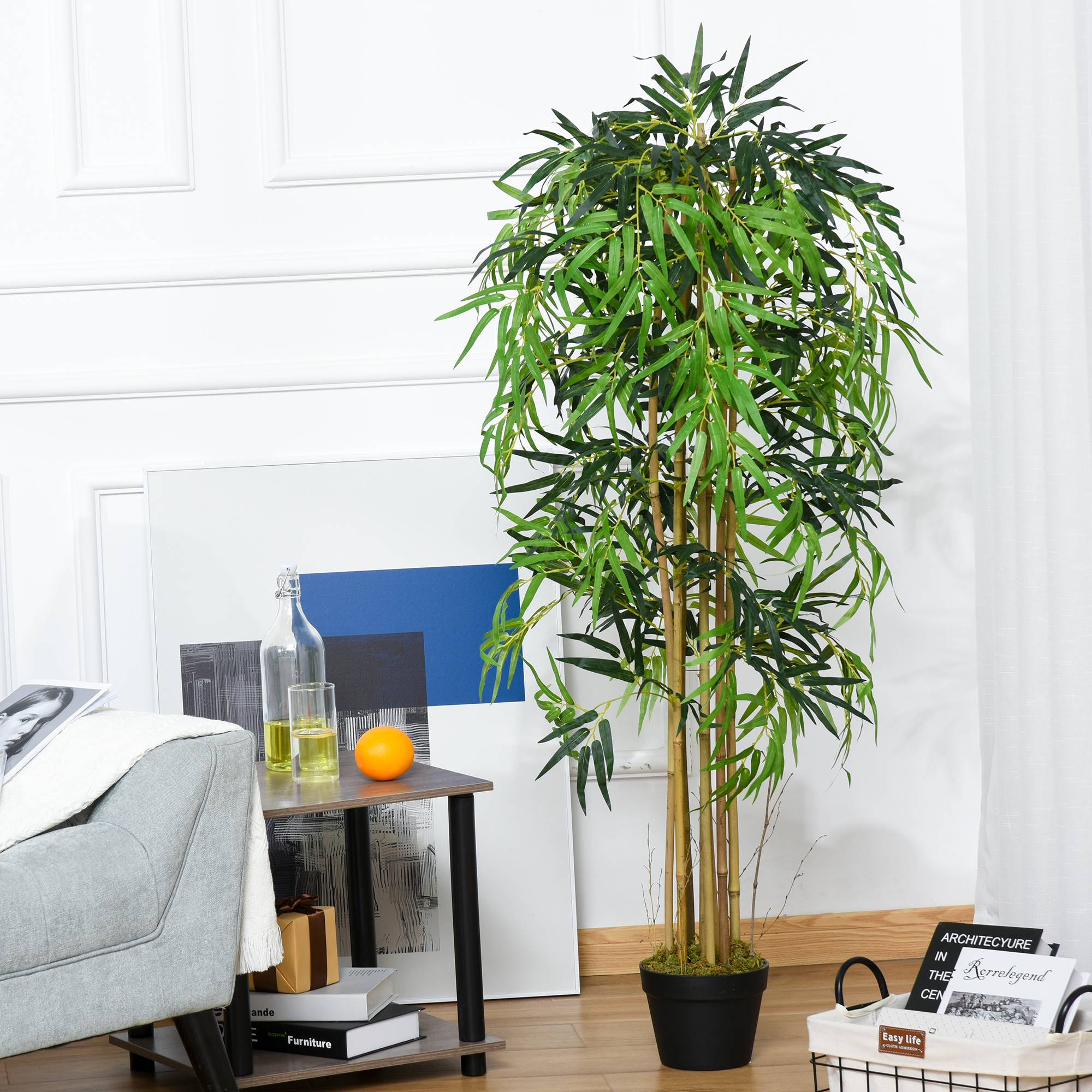 Bambou artificiel avec pot, intérieur, Φ18x150cm - Image 3