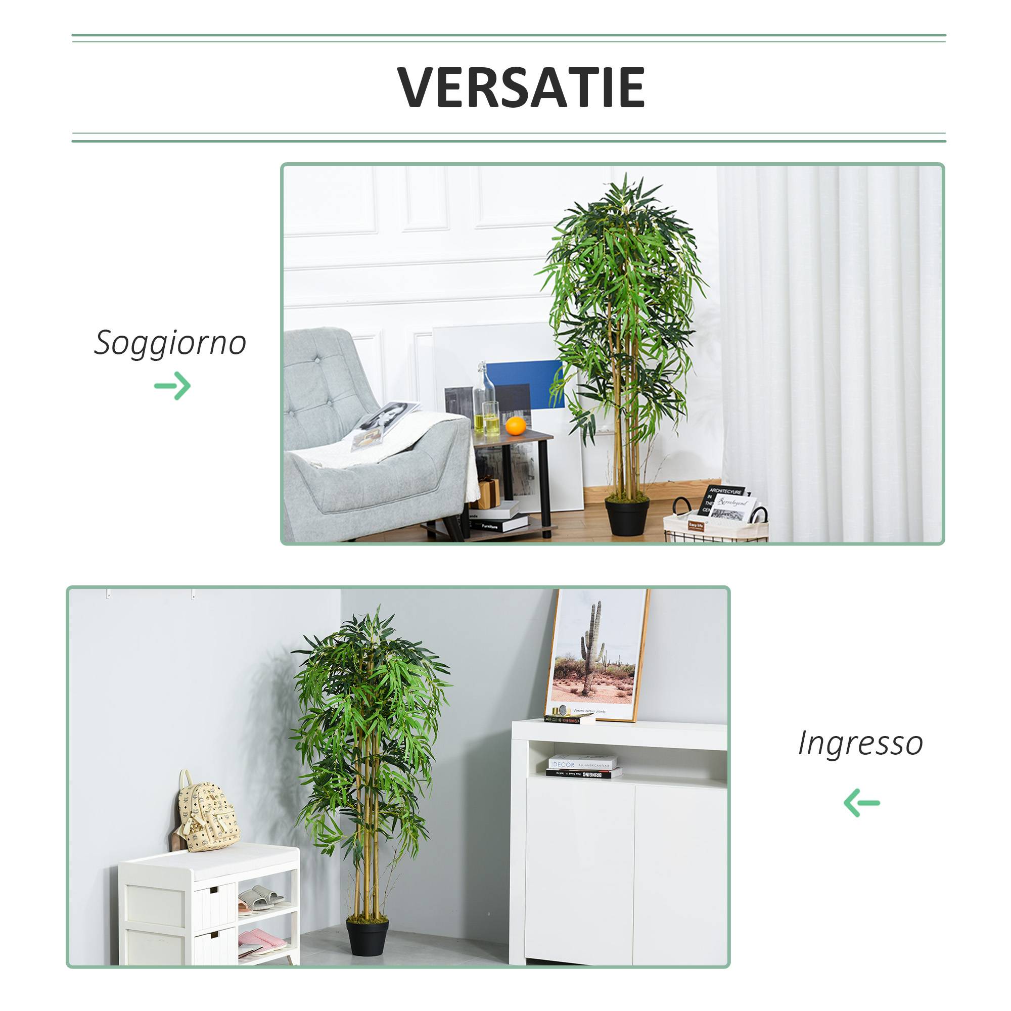 Bambou artificiel avec pot, intérieur, Φ18x150cm - Image 8