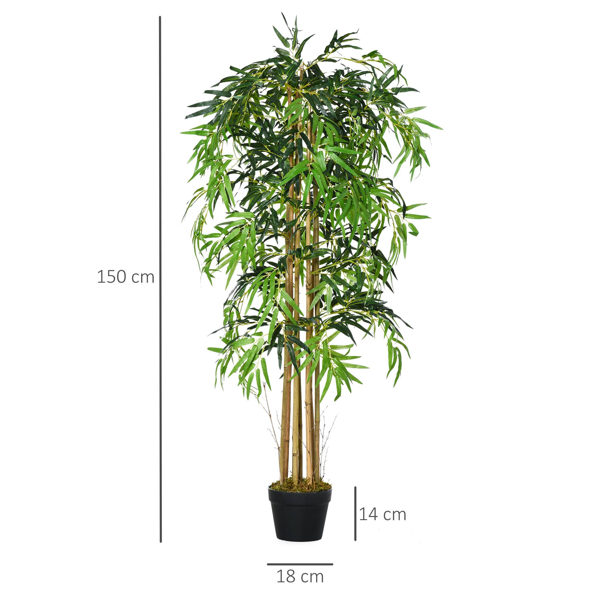 Bambou artificiel avec pot, intérieur, Φ18x150cm - Image 5