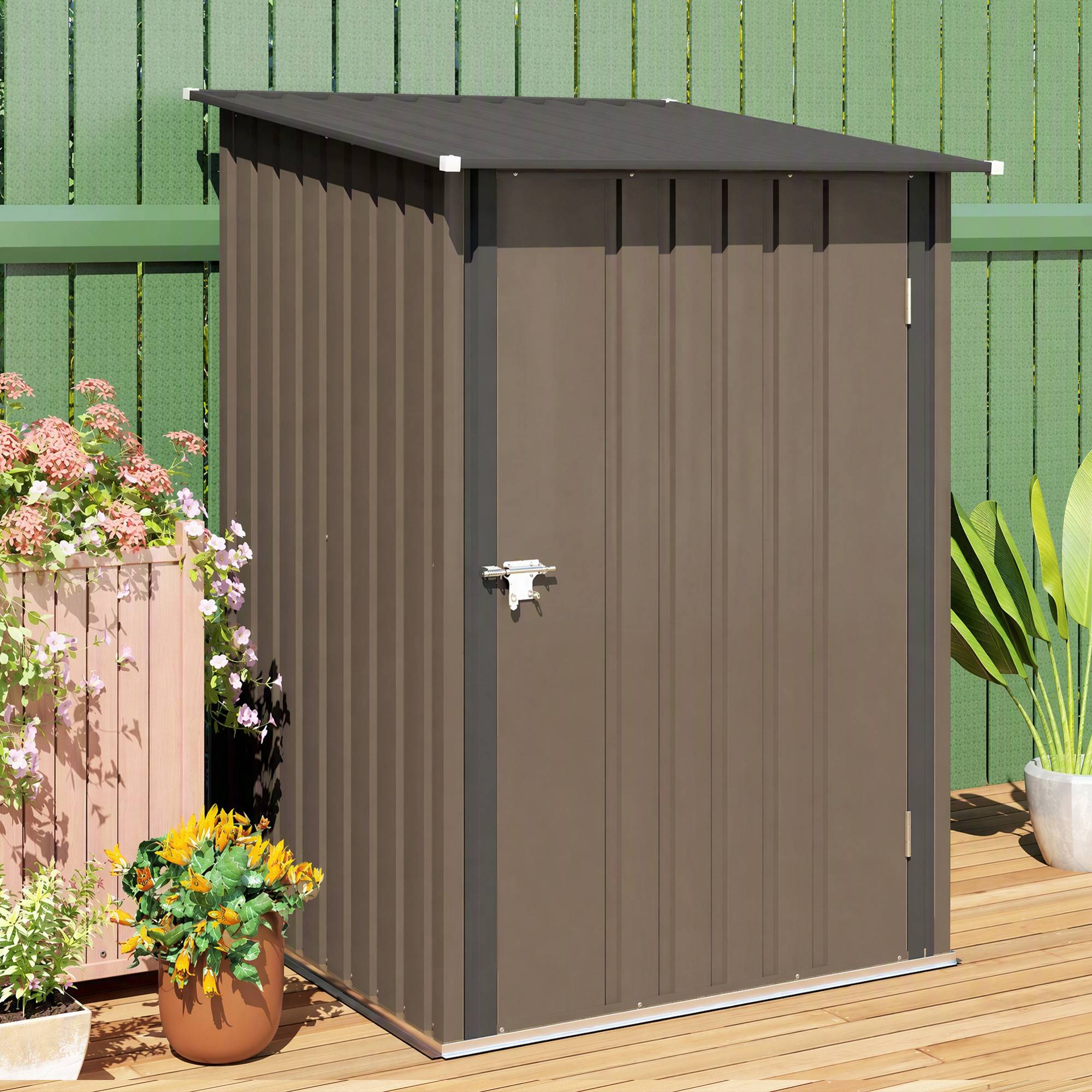 Abri outillage acier 100x103x160cm brun - Image 10