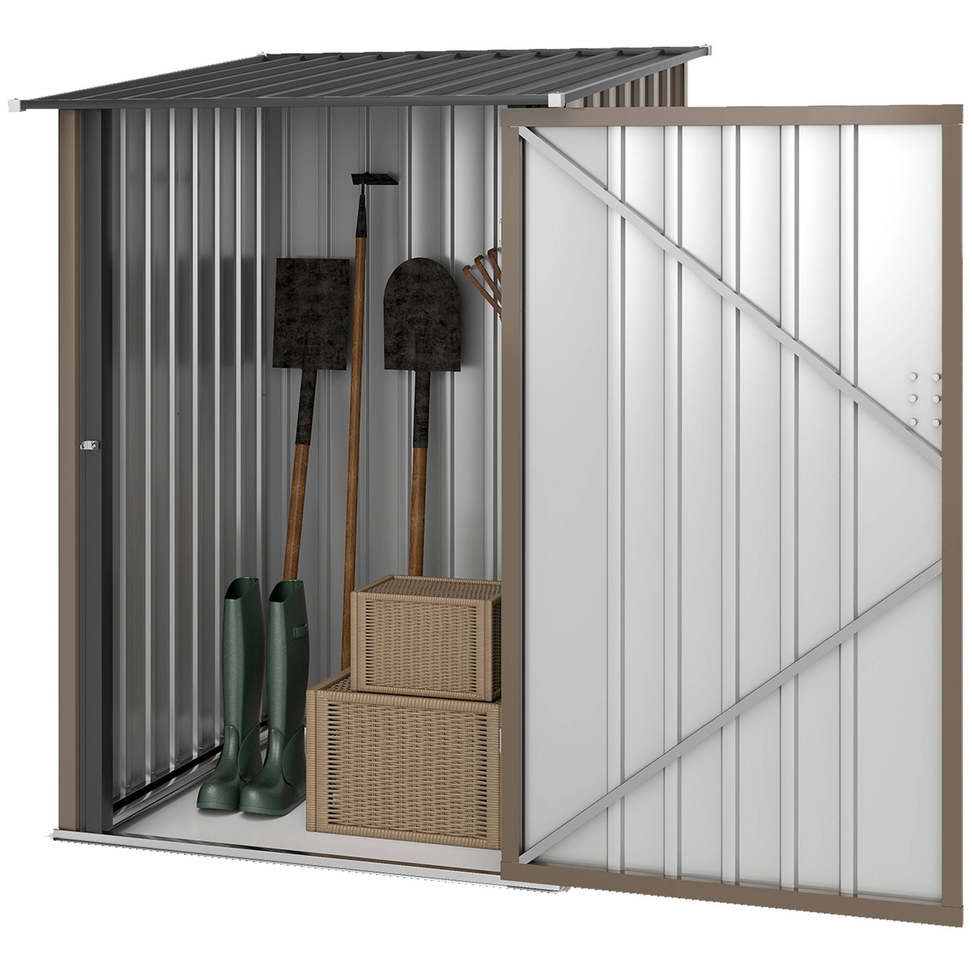 Abri outillage acier 100x103x160cm brun - Image 2