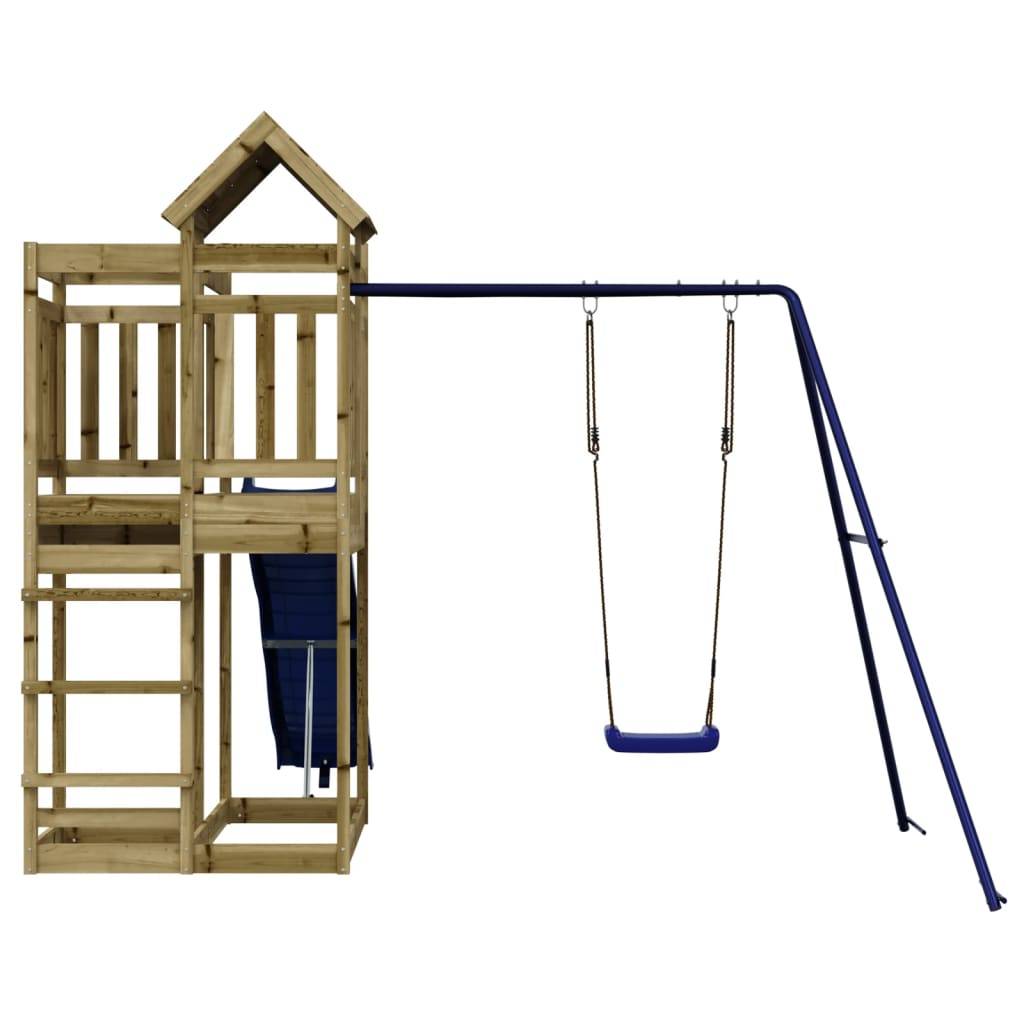 Helloshop26 - Aire de jeux d'extérieur balançoires toboggan portiques robuste jeux jardin 291 x 373 x 238 cm bois de pin imprégné - Imagen 4