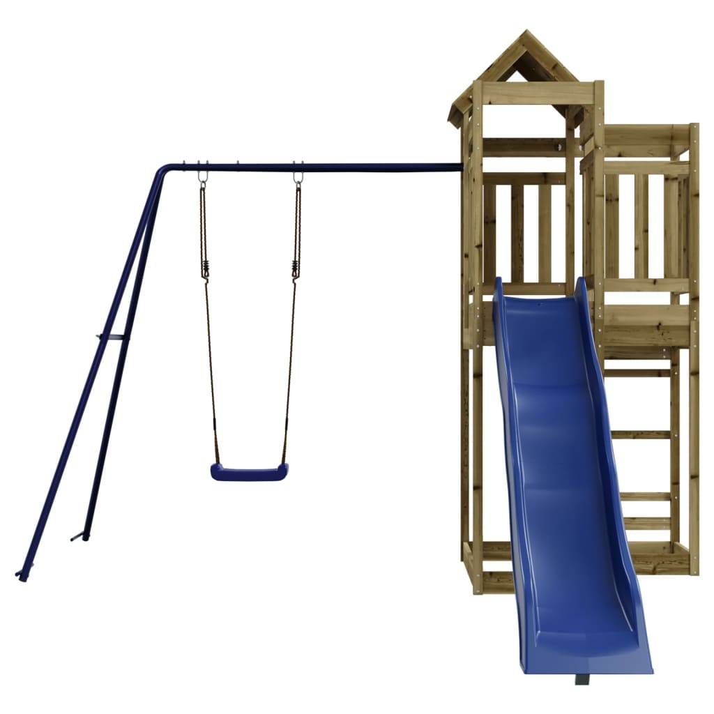 Helloshop26 - Aire de jeux d'extérieur balançoires toboggan portiques robuste jeux jardin 291 x 373 x 238 cm bois de pin imprégné - Imagen 3