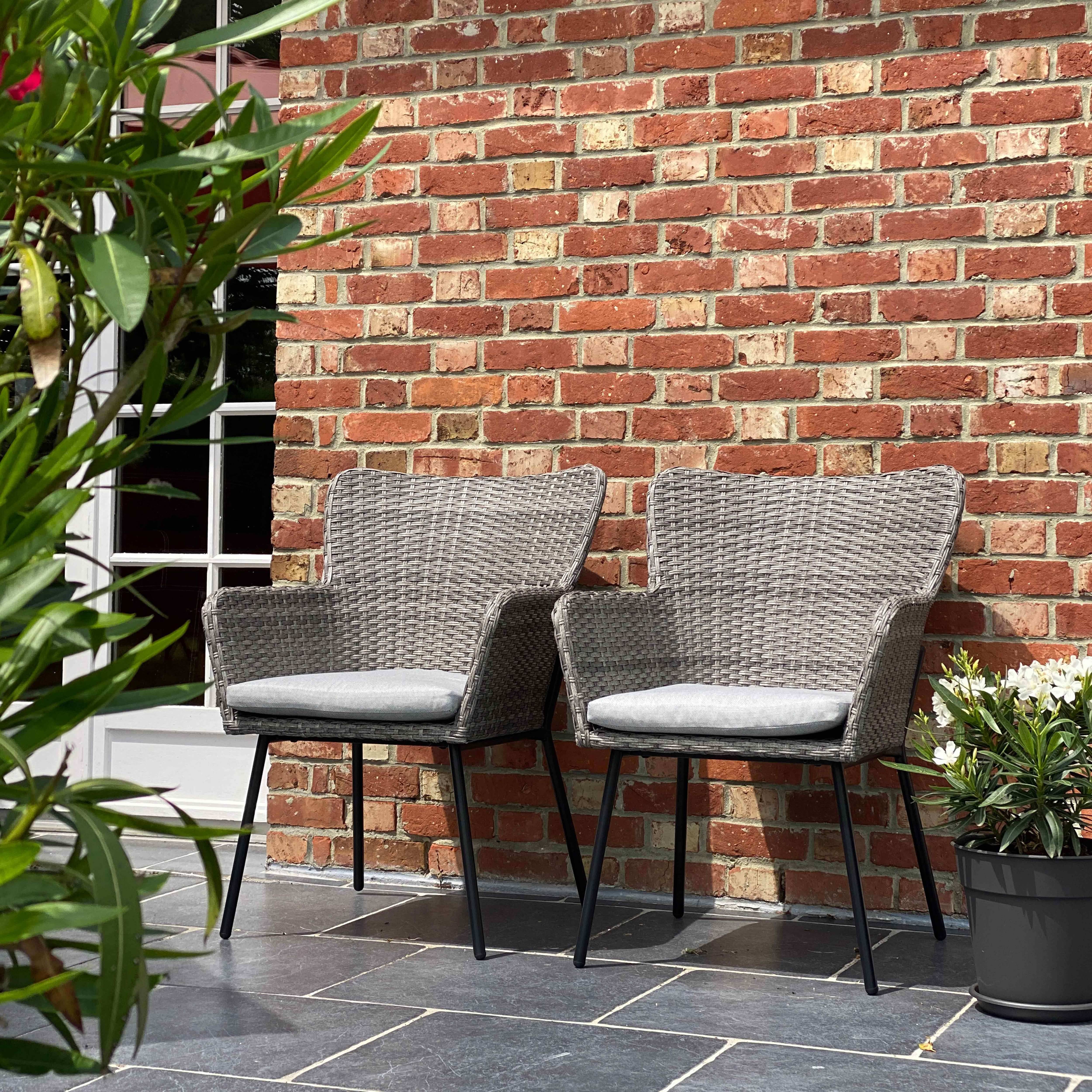 Oviala - Lot de 2 fauteuils de jardin rond en osier Murcia - Oviala - Imagen 2