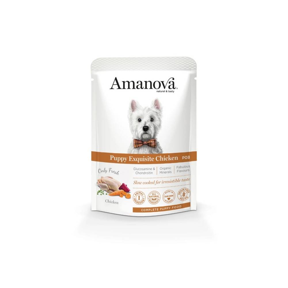 Pâtée chiot sans céréales au poulet Amanova 100 g