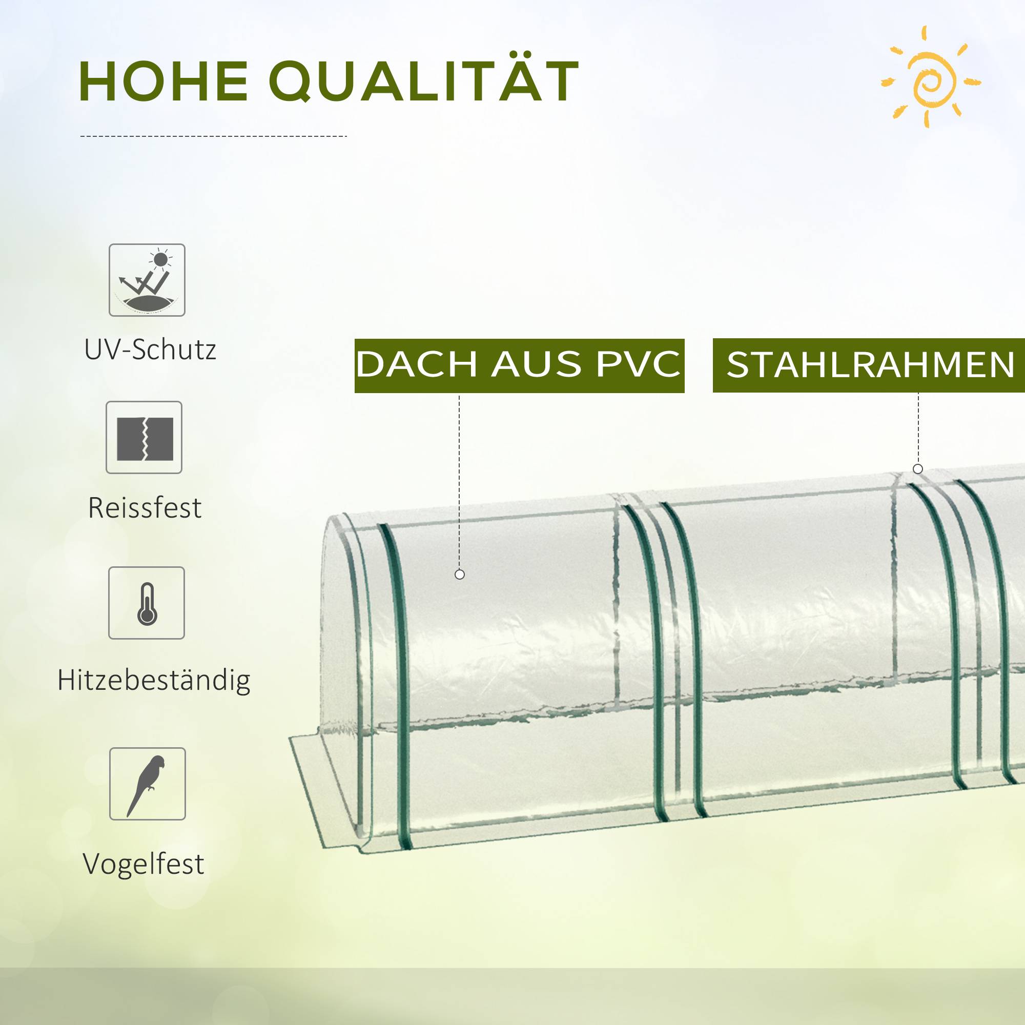 Sans Marque - Serre aluminium 3 portes enroulables structure acier transparente 295x100x80 cm serre jardin potager - Image 6