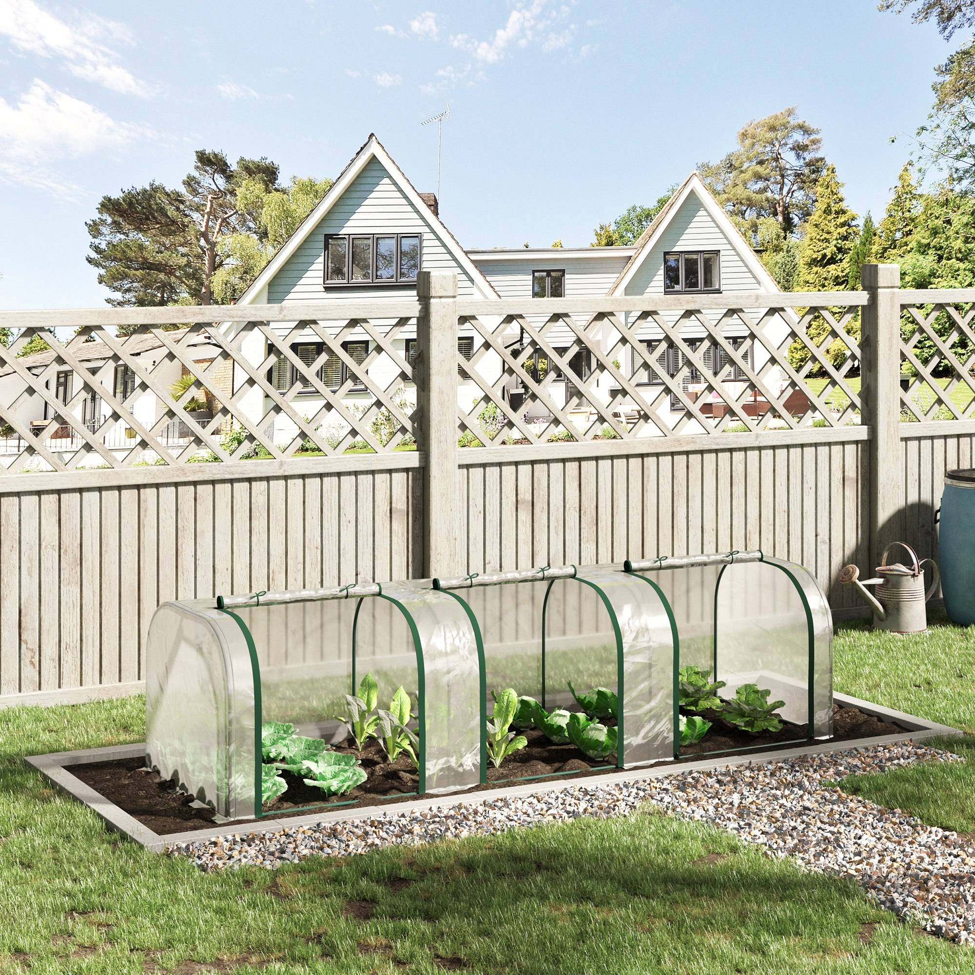 Sans Marque - Serre aluminium 3 portes enroulables structure acier transparente 295x100x80 cm serre jardin potager - Image 4