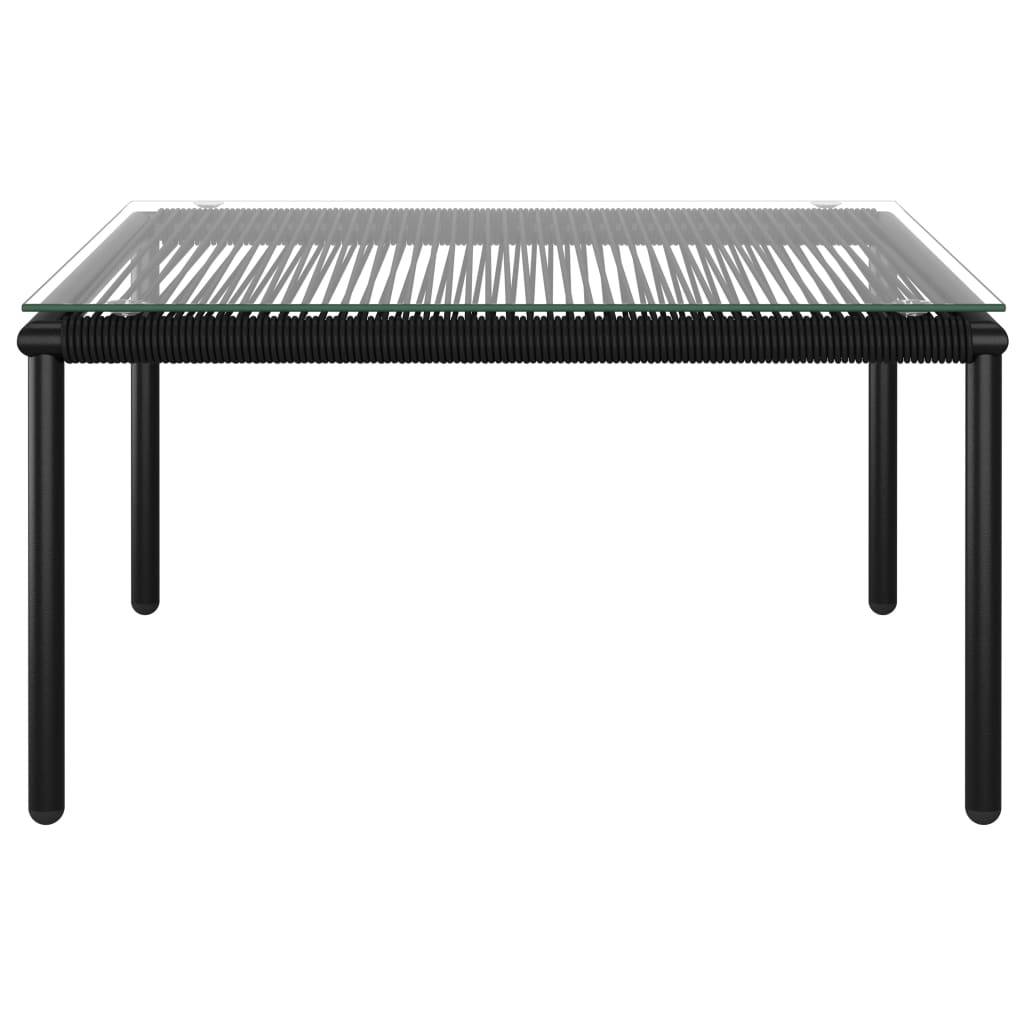 Helloshop26 - Salon de jardin meuble d'extérieur ensemble de mobilier 6 pièces avec coussins noir pvc - Imagen 4