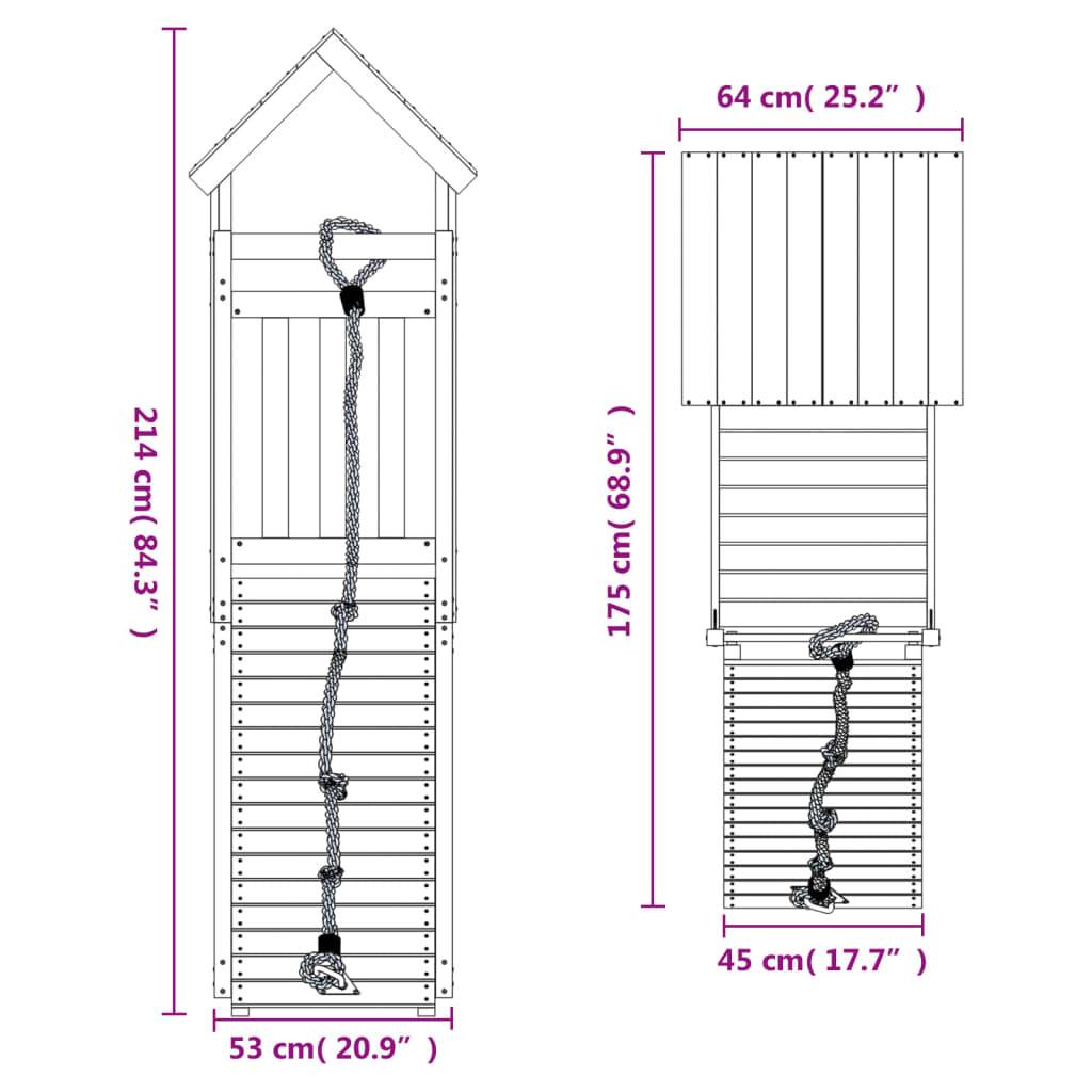 Helloshop26 - Maisonnette de jeu avec mur d'escalade 64 x 175 x 214 cm bois massif de pin - Imagen 6