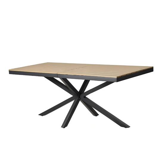 Table de jardin 8 places effet bois 190cm ALMADA - Image 1