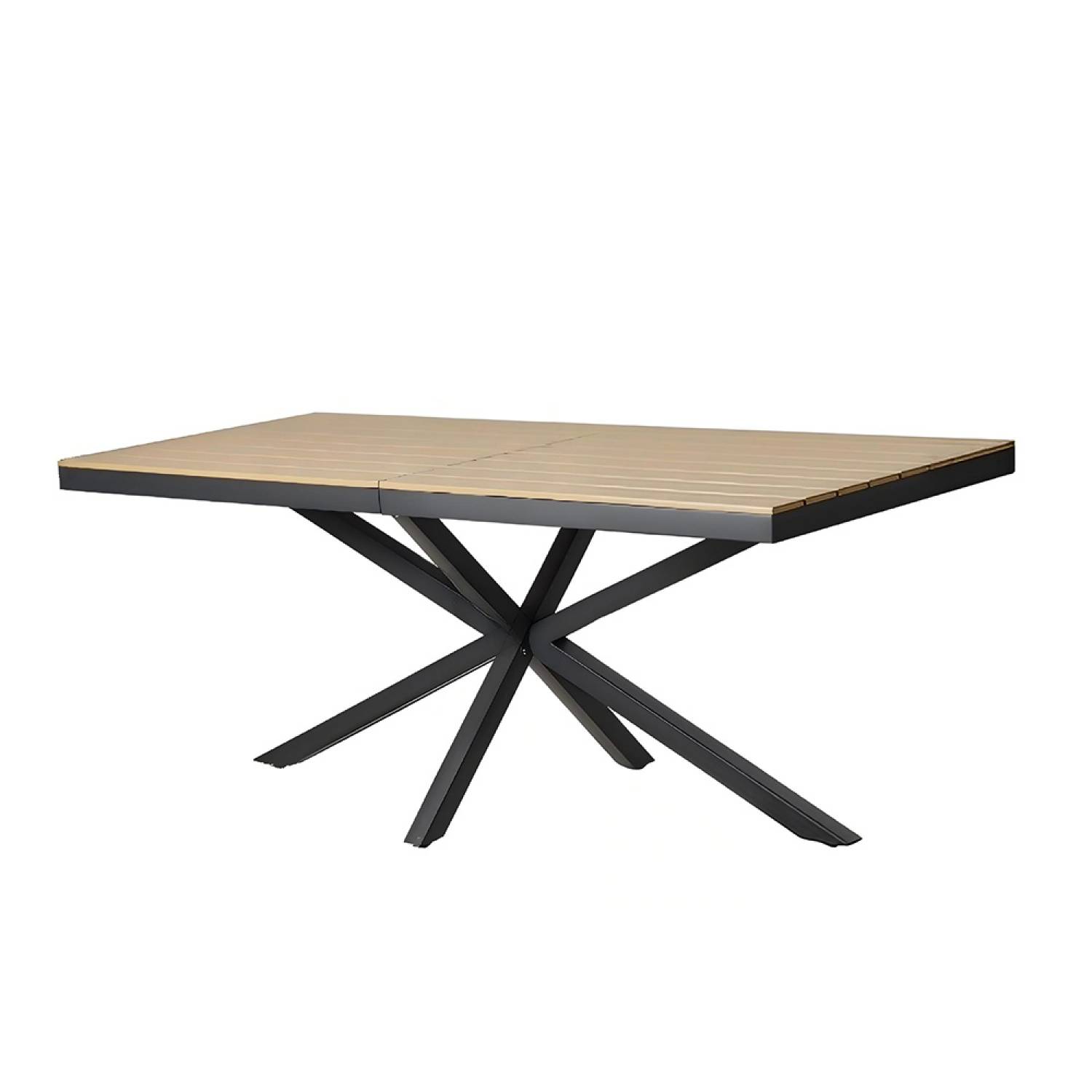 Table de jardin 8 places effet bois 190cm ALMADA - Image 1