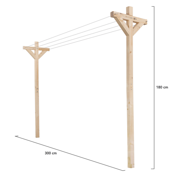 Etendoir à linge extérieur MADERA capacité 12M en bois - Image 4