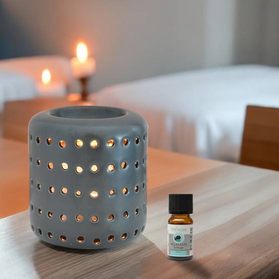 Brûle Parfum d'Ambiance et Diffuseur Huile Essentielle Aromathérapie – Céramique Noire – Haut 9,5 cm – Zen'Arôme - Image 2