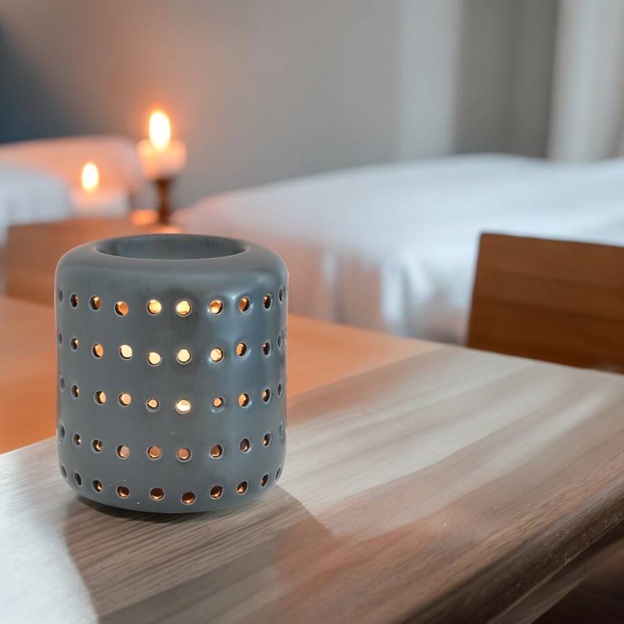 Brûle Parfum d'Ambiance et Diffuseur Huile Essentielle Aromathérapie – Céramique Noire – Haut 9,5 cm – Zen'Arôme - Image 8