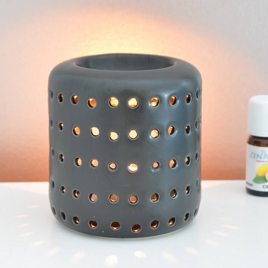 Brûle Parfum d'Ambiance et Diffuseur Huile Essentielle Aromathérapie – Céramique Noire – Haut 9,5 cm – Zen'Arôme - Image 10