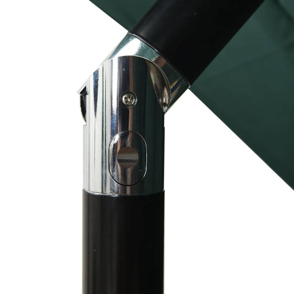 Helloshop26 - Parasol à 3 niveaux avec mât en aluminium 2,5 x 2,5 m vert - Imagen 6