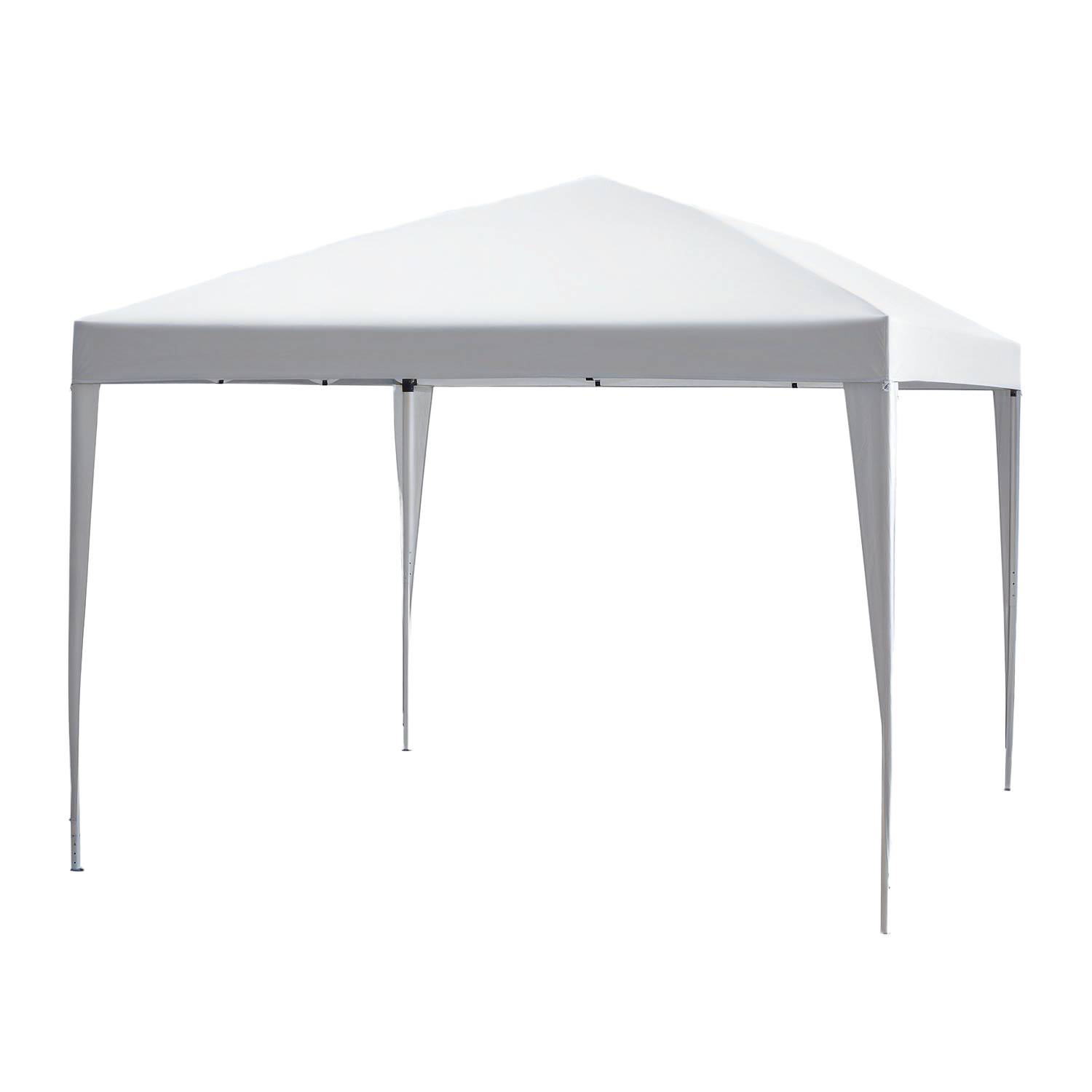 Sans Marque - Tente pliante 3x3m avec sac de transport, hauteur réglable, résistante aux UV, idéale pour terrasse, patio ou plage, blanc/argent. - Image 1