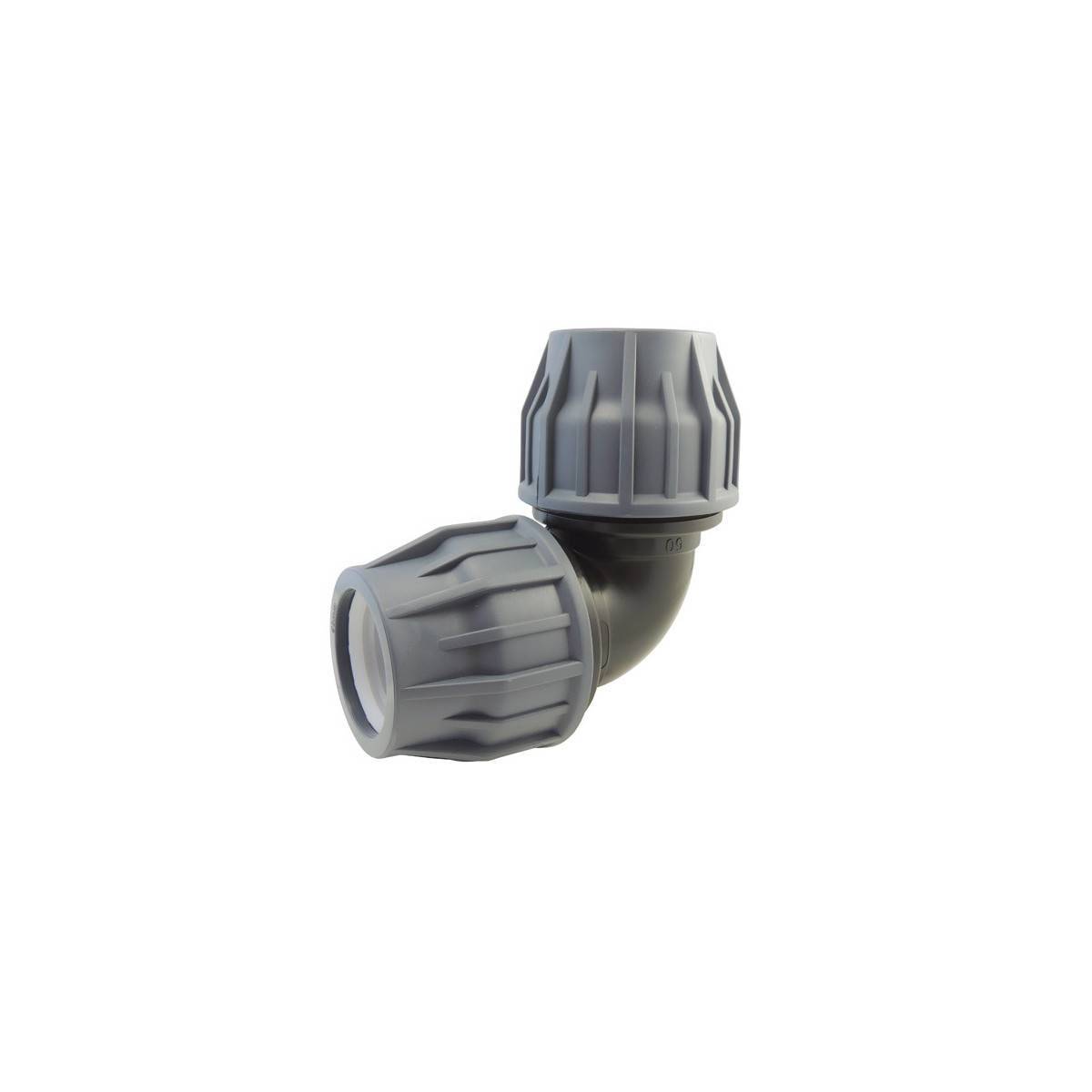Codital - Coude 90° Compression Piscine pour Flexible PVC | Bague POM - 63mm