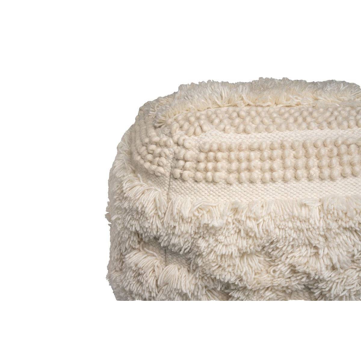 Pouf Bohème Fait à la Main "Bohist" 50cm Naturel - Image 3