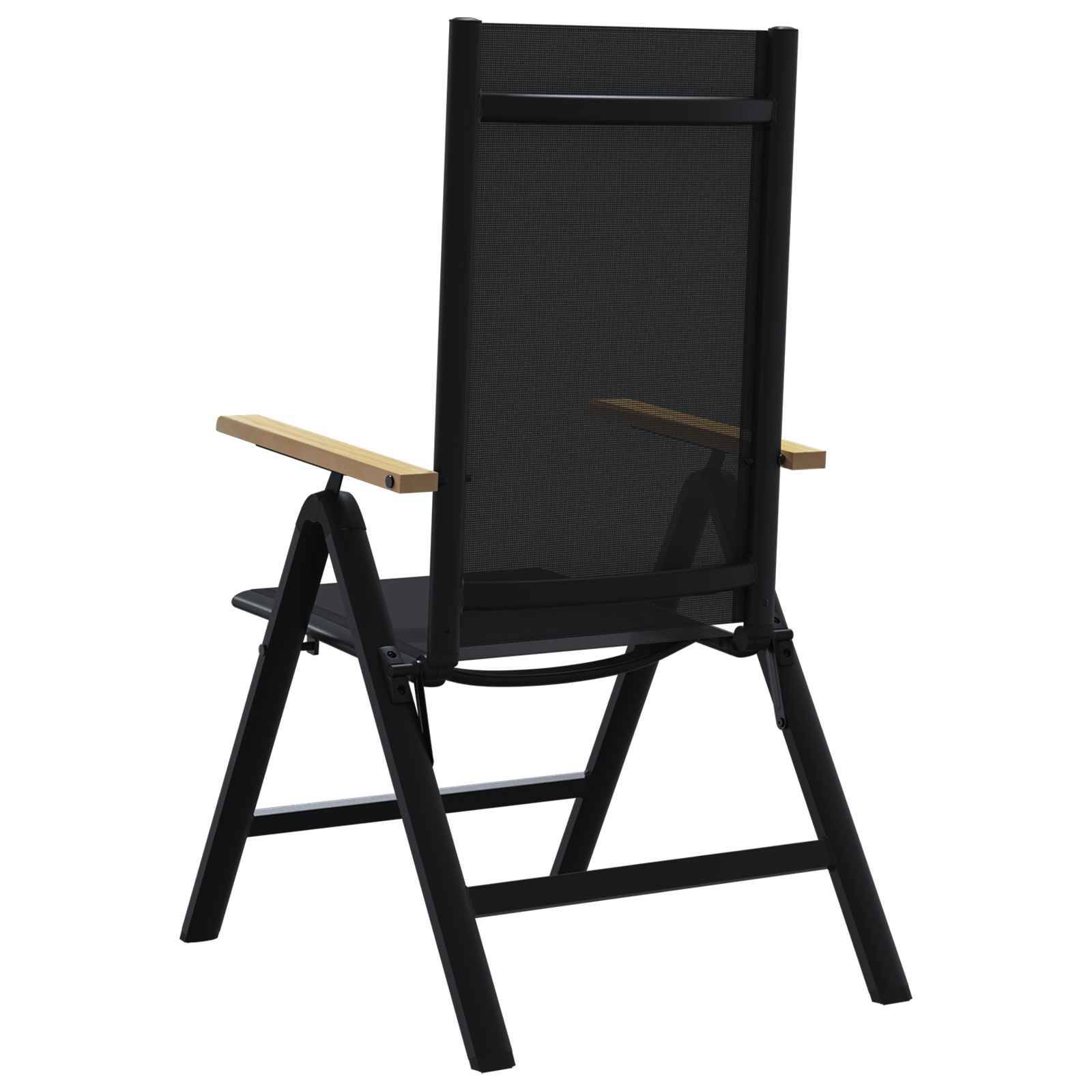 Chaises de jardin inclinables aluminium et textilène noir 58 x 73 x 111.5 cm - PANGIVO - Image 7
