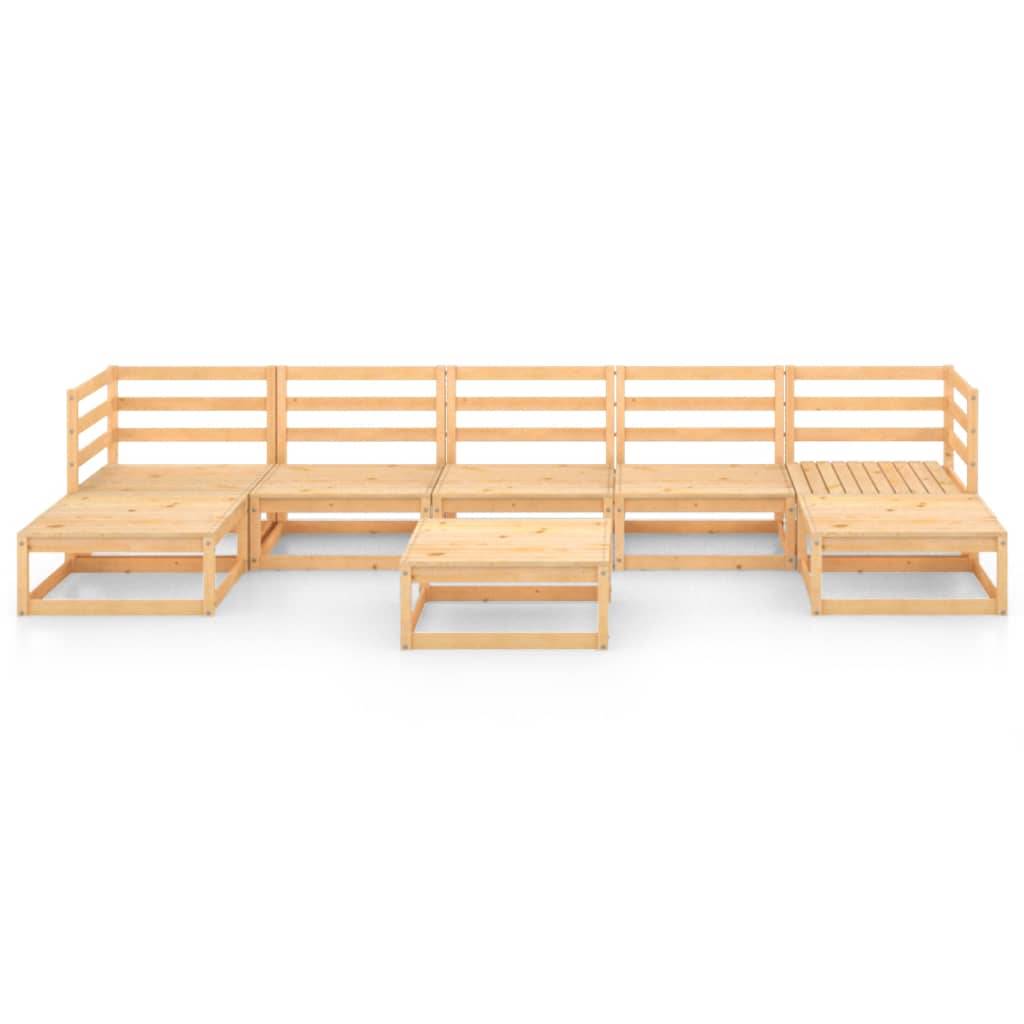 Helloshop26 - Salon de jardin meuble d'extérieur ensemble de mobilier 8 pièces bois de pin massif - Imagen 2