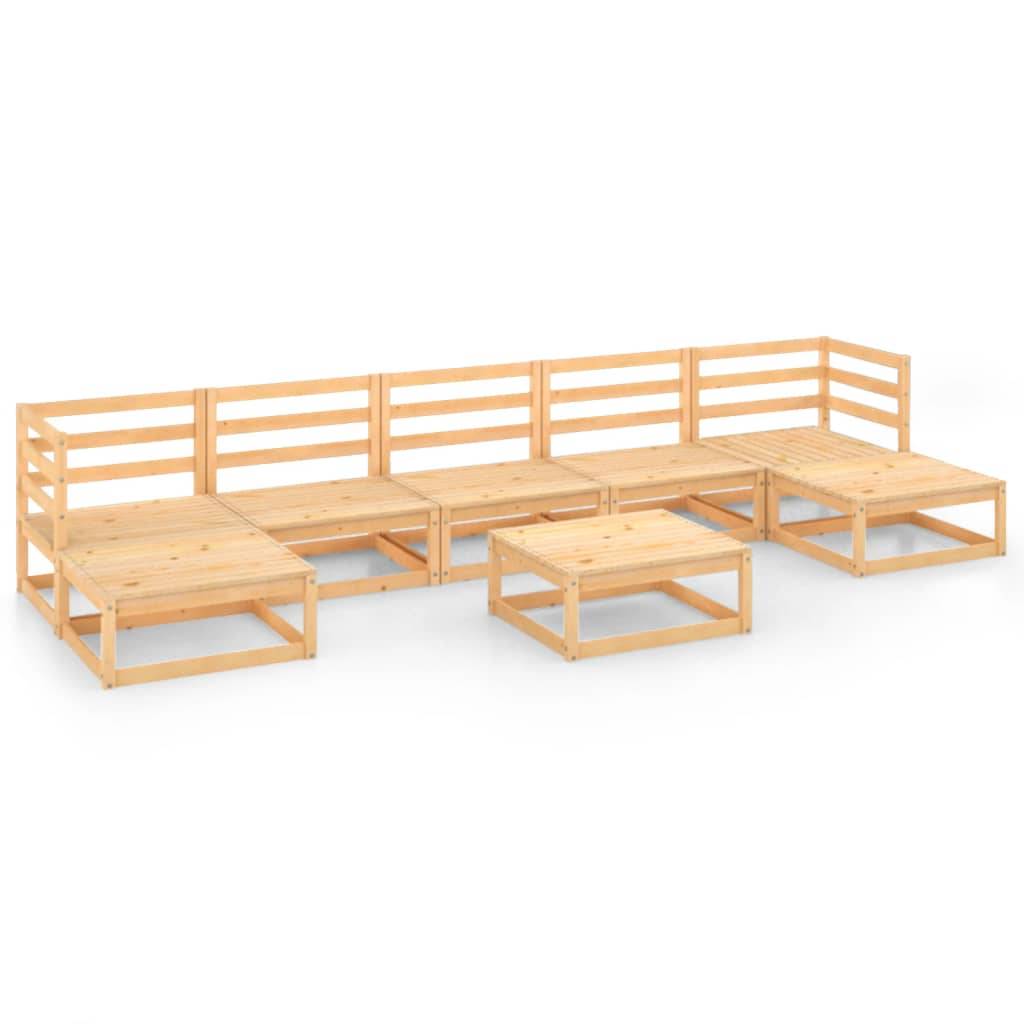 Helloshop26 - Salon de jardin meuble d'extérieur ensemble de mobilier 8 pièces bois de pin massif - Imagen 1