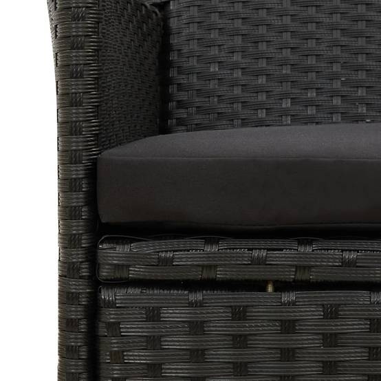 Salon de Jardin à Manger Résine Tressée 8 Personnes avec Coussins Noir – ComfortXL Outdoor Living - Image 7