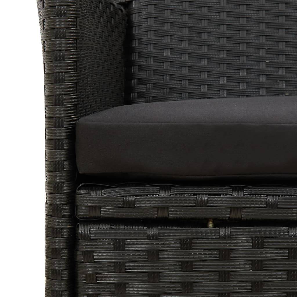 Salon de Jardin à Manger Résine Tressée 8 Personnes avec Coussins Noir – ComfortXL Outdoor Living - Image 7