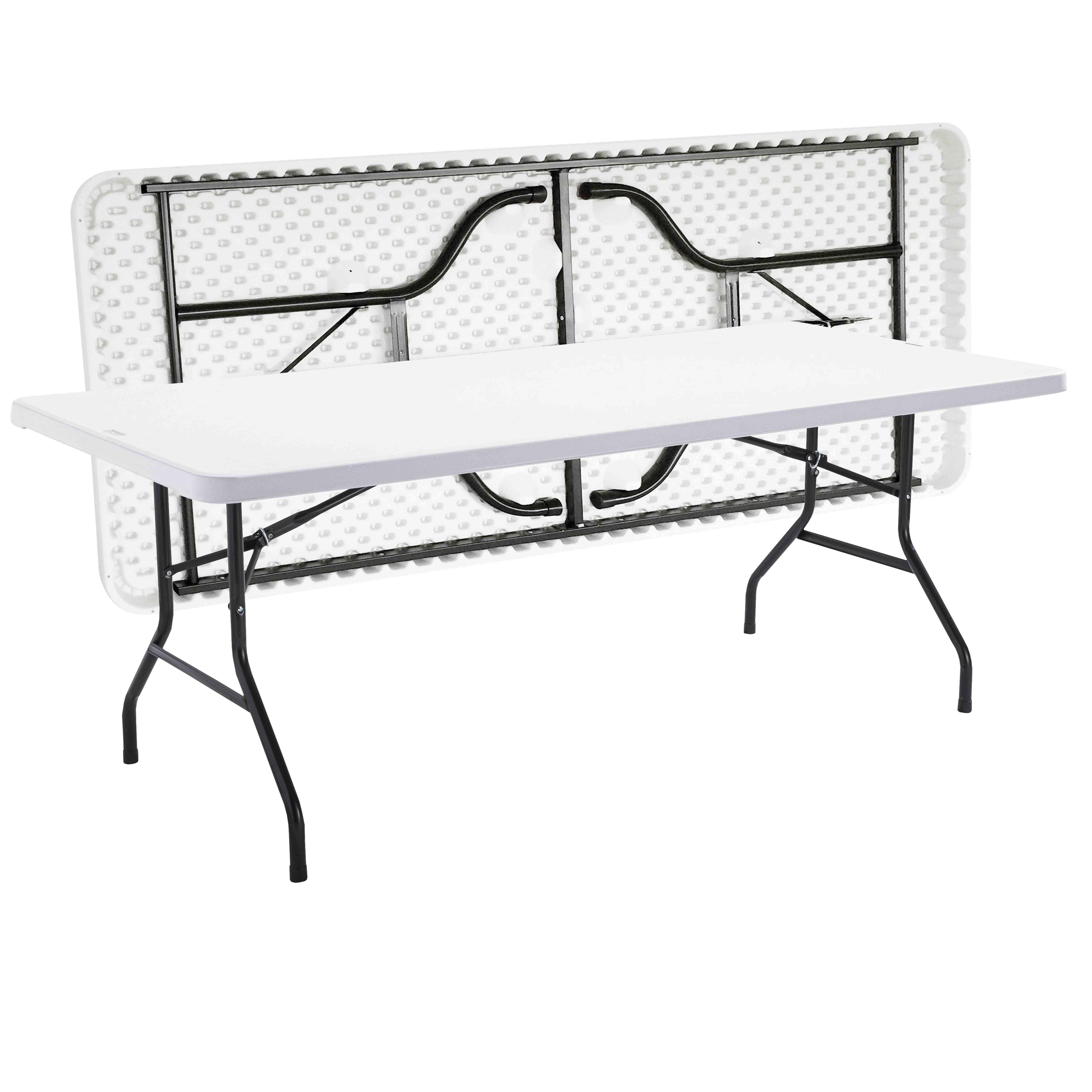 Oviala - Table monobloc et chaises pliantes 10 places 200cm PEHD REKKEM - Oviala - Imagen 3