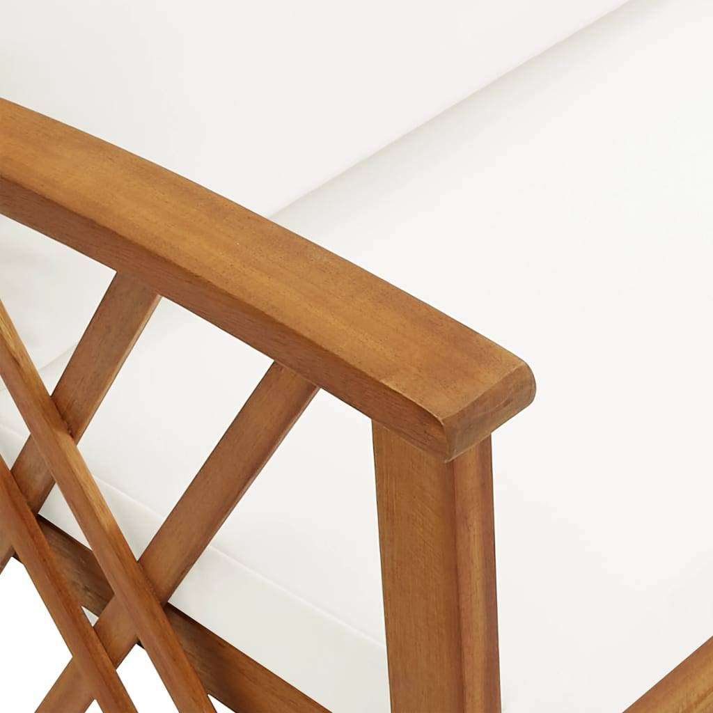 Helloshop26 - Banc de jardin meuble de patio d'extérieur terrasse avec coussins 119 x 67 x 83 cm bois solide d'acacia - Imagen 6