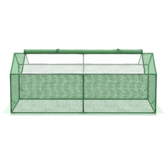 Petite serre de jardin potager châssis acier bâche PE pour protection de cultures extérieures 180x90x70cm vert - Image 2