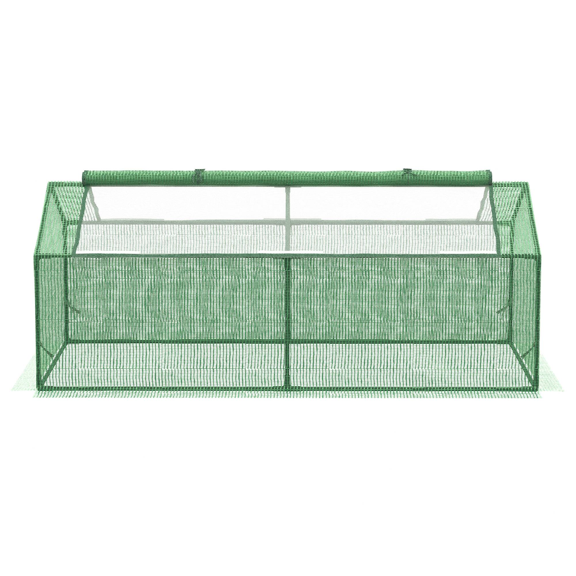 Petite serre de jardin potager châssis acier bâche PE pour protection de cultures extérieures 180x90x70cm vert - Image 2
