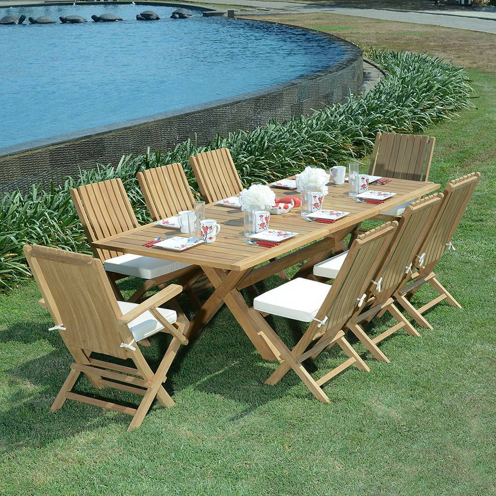 Salon de jardin teck massif Teresina, 8 places - TECK'Attitude - Imagen 2