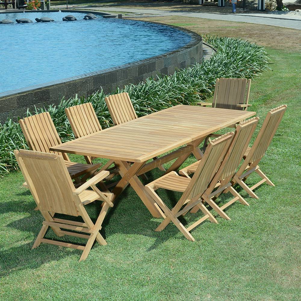 Salon de jardin teck massif Teresina, 8 places - TECK'Attitude - Imagen 5