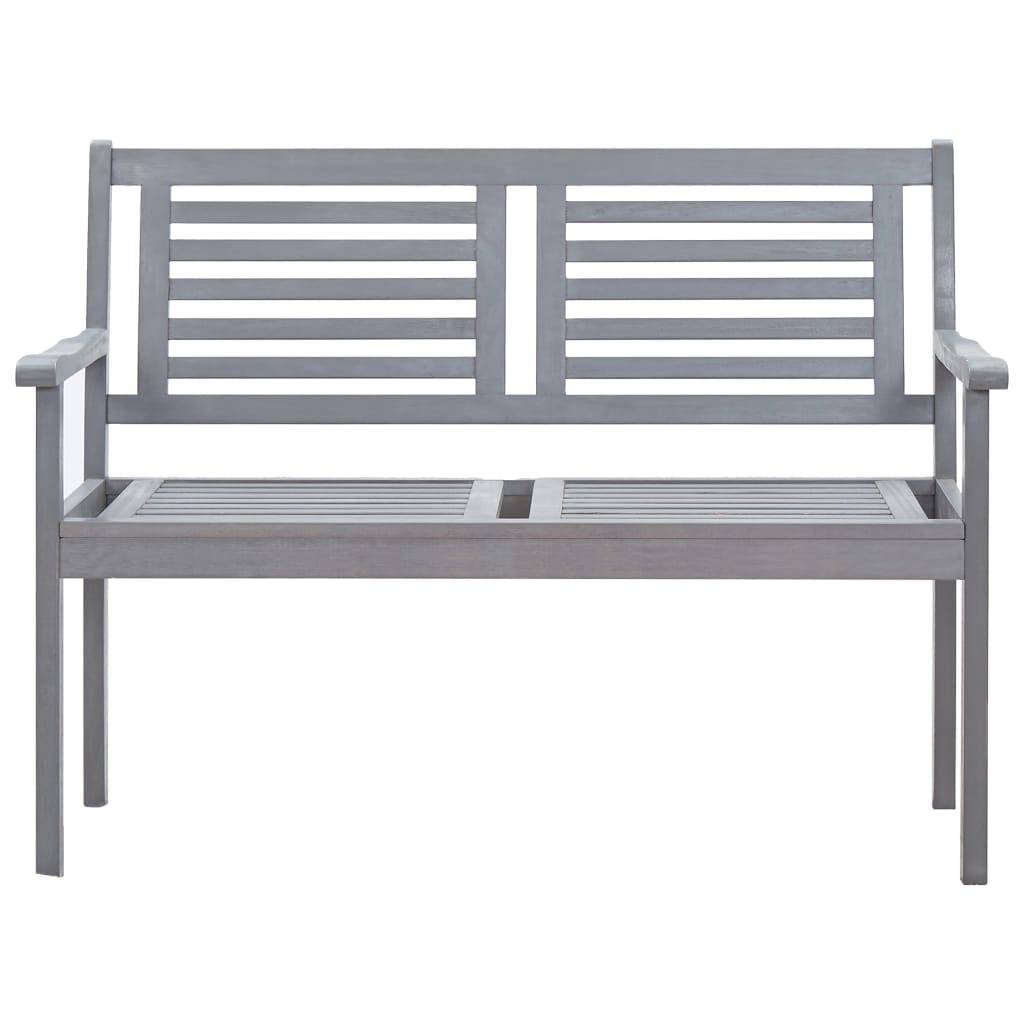 Maison Chic - Banc de jardin - Banc d'extérieur - Banquette 2 places 120 cm Gris Bois d'eucalyptus solide - Imagen 1