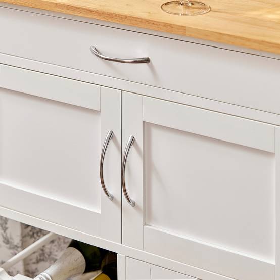 SoBuy Desserte de Cuisine Roulante avec Plateau en Bois, Tiroir, Porte-Bouteilles et Portes, Blanche, 67x87x37cm, FKW45-WN - Image 9
