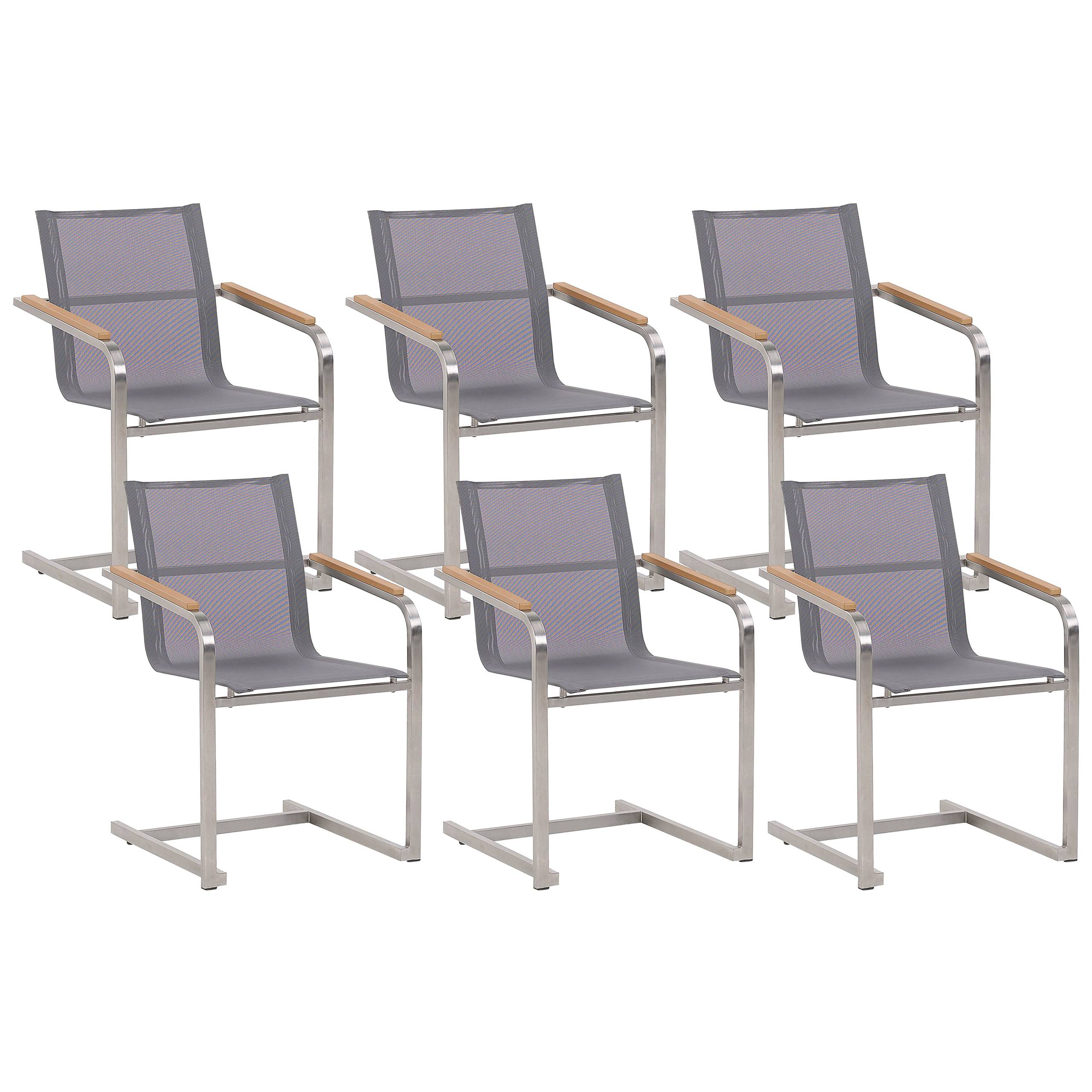 Beliani - Chaise en porte-à-faux Acier inox Gris COSOLETO - Beliani - Imagen 2