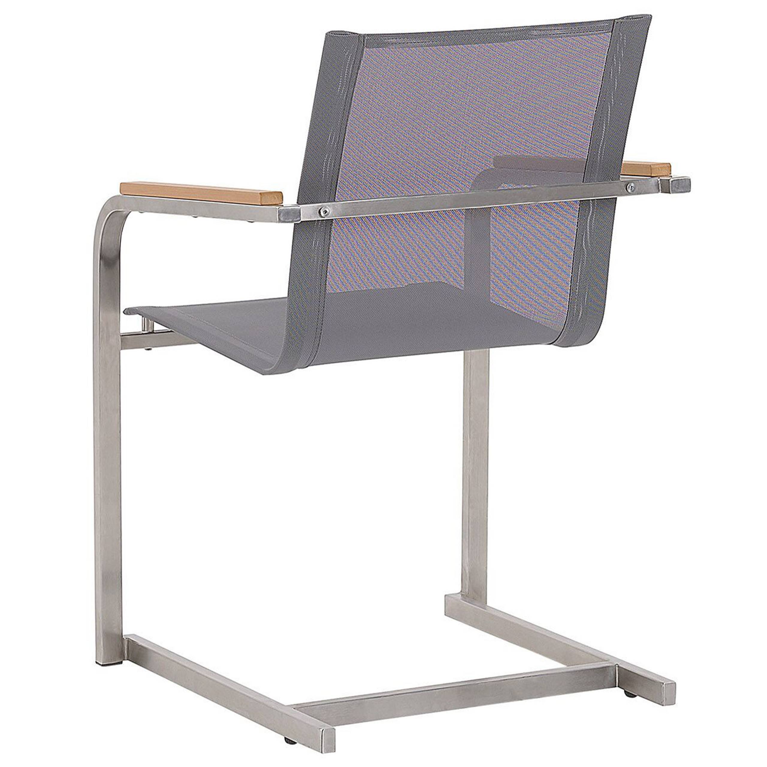 Beliani - Chaise en porte-à-faux Acier inox Gris COSOLETO - Beliani - Imagen 6