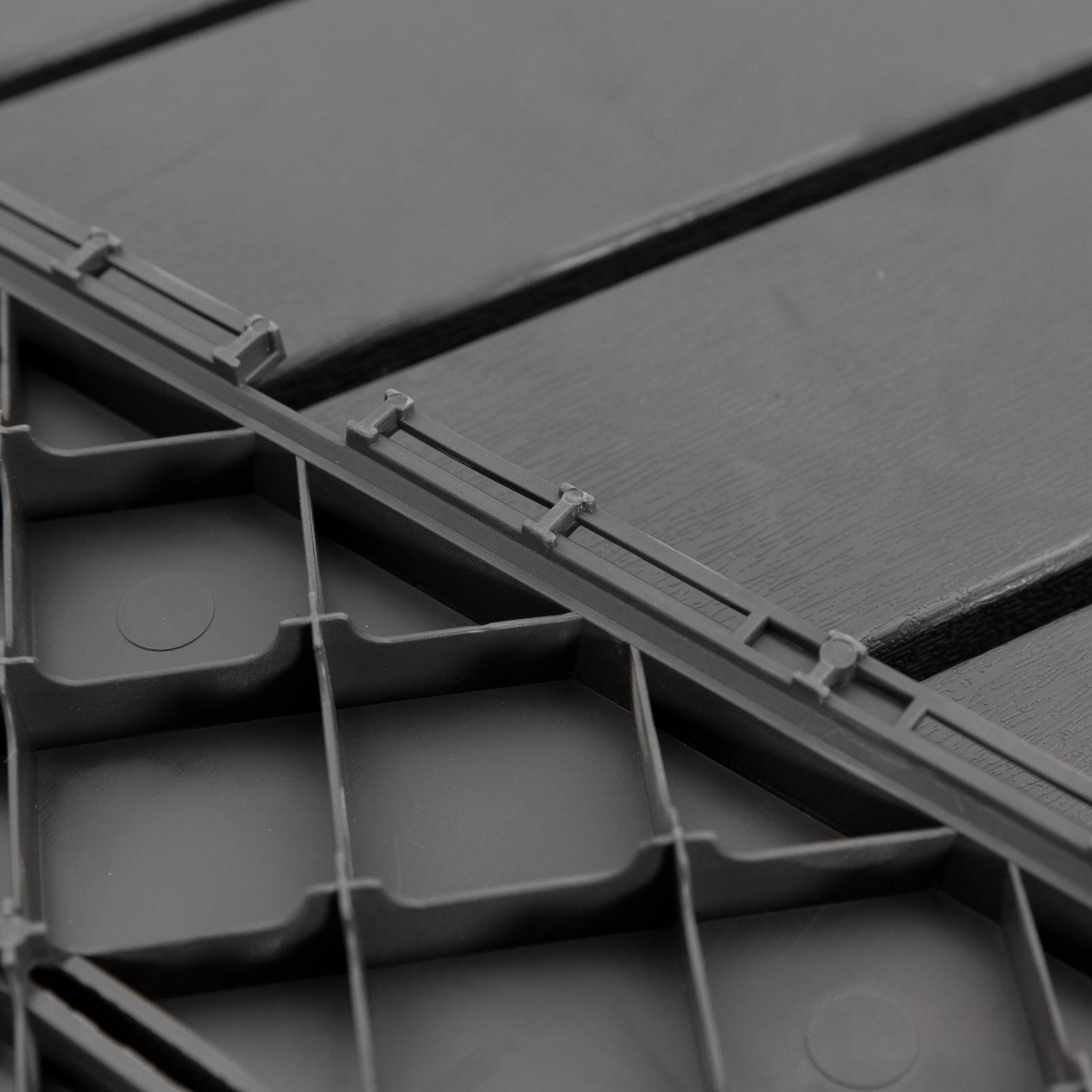 Outsunny - Caillebotis - dalles terrasse - lot de  9 - emboîtables, installation très simple - petits carreaux composite plastique imitation bois noir - Outsunny - Imagen 8
