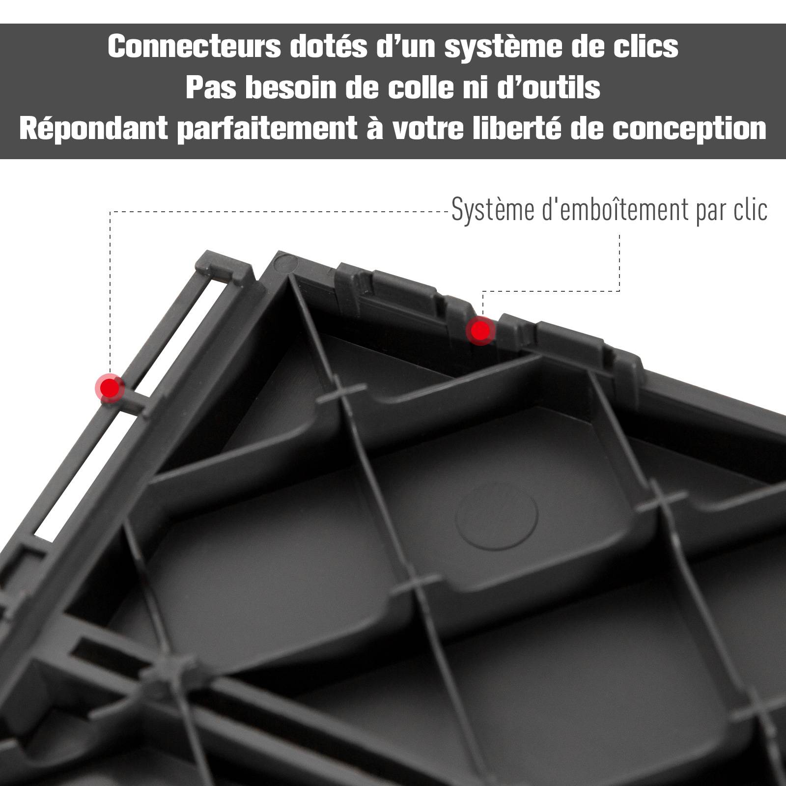 Outsunny - Caillebotis - dalles terrasse - lot de  9 - emboîtables, installation très simple - petits carreaux composite plastique imitation bois noir - Outsunny - Imagen 4