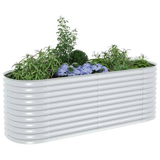 Carré potager surélevé 240x80x81 cm acier galvanisé potager Argenté – ComfortXL Outdoor Living - Image 4