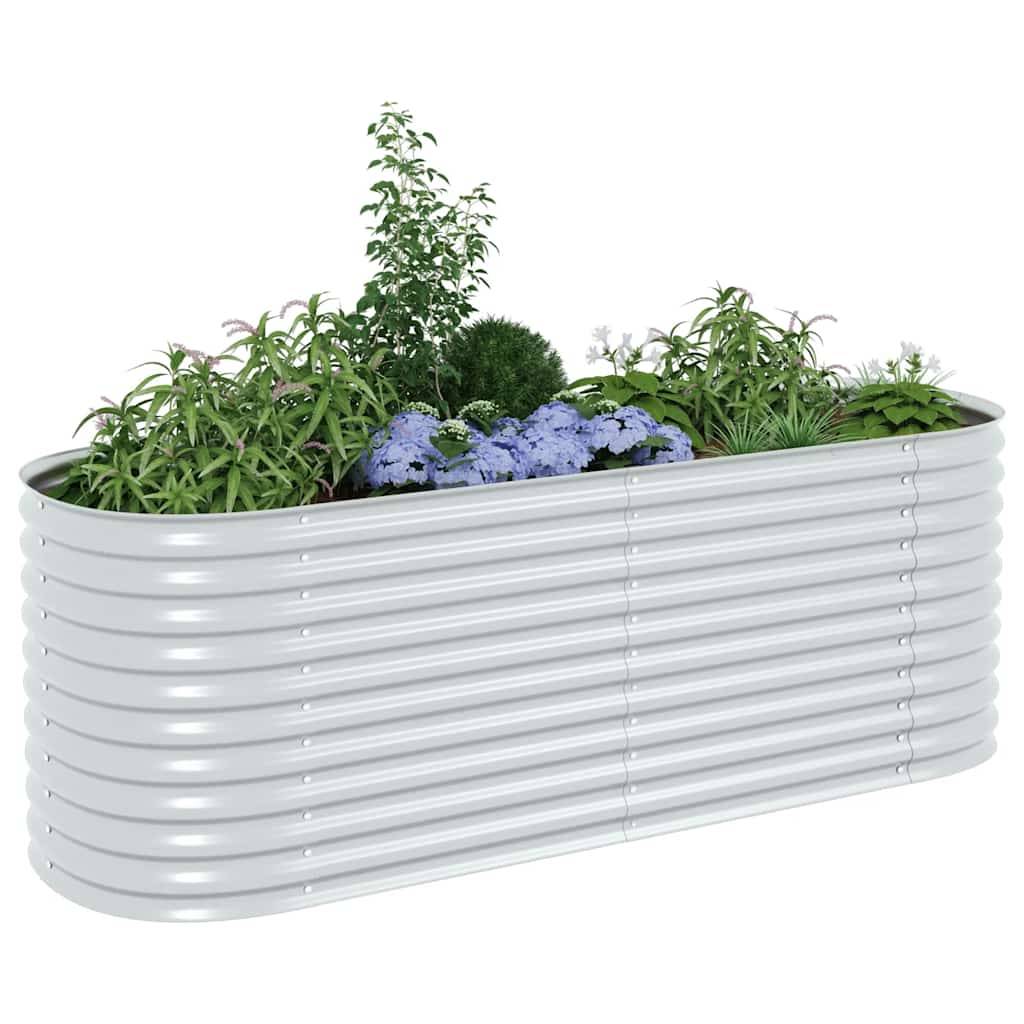 Carré potager surélevé 240x80x81 cm acier galvanisé potager Argenté – ComfortXL Outdoor Living - Image 4