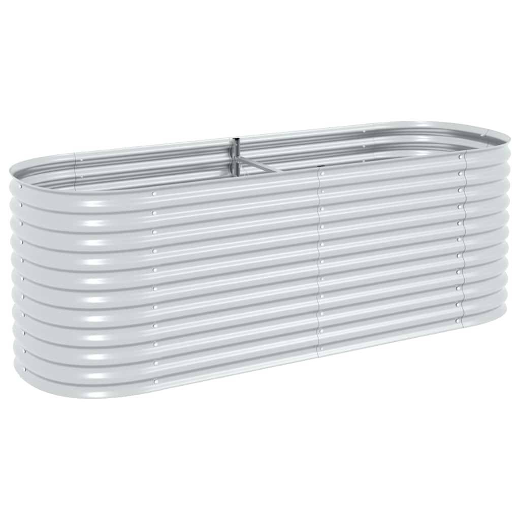 Carré potager surélevé 240x80x81 cm acier galvanisé potager Argenté – ComfortXL Outdoor Living - Image 2