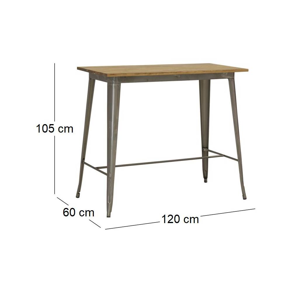 Aubry Gaspard - Ensemble table haute et tabourets métal industriel - Imagen 4