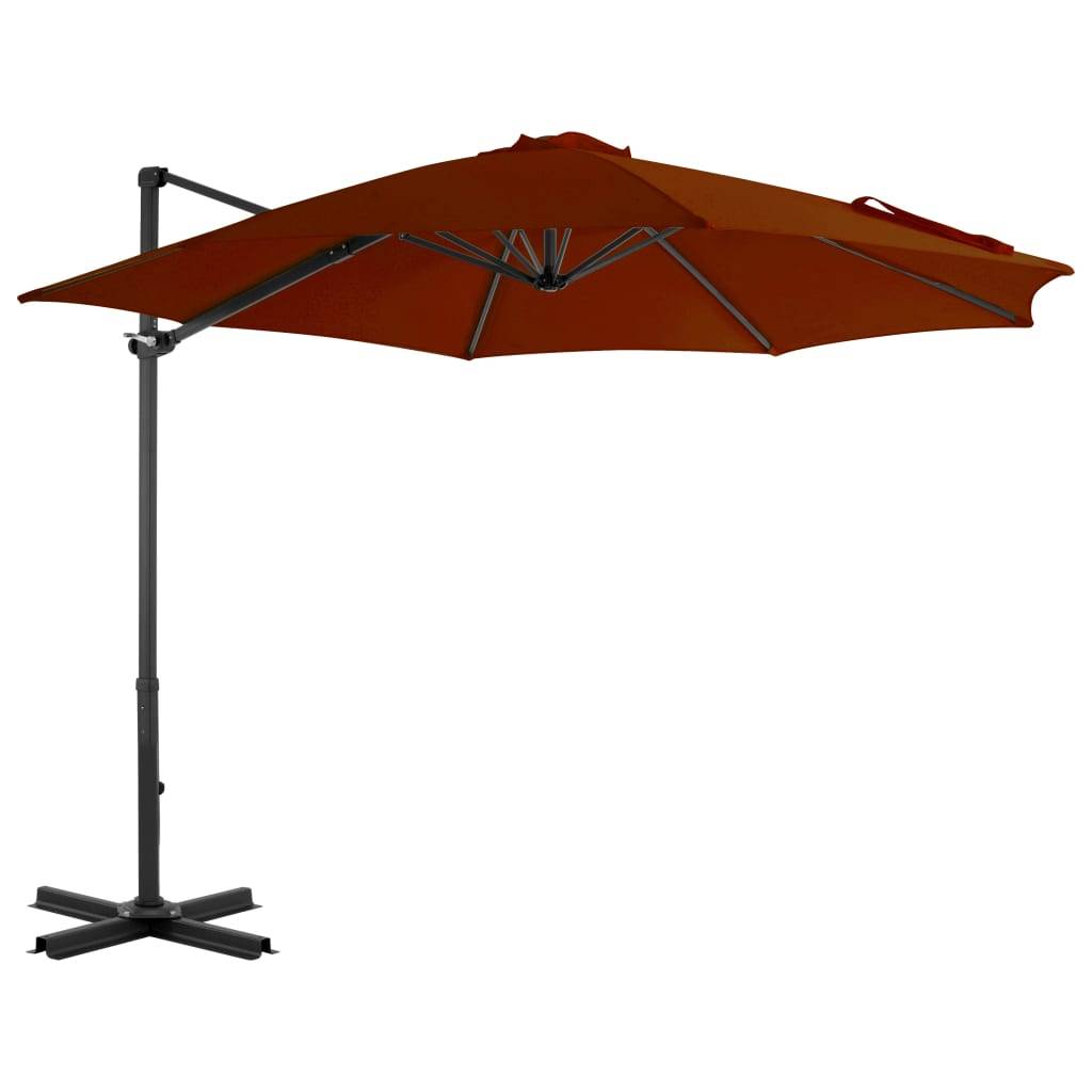 Helloshop26 - Parasol déporté avec mât en aluminium 300 cm orange - Imagen 1