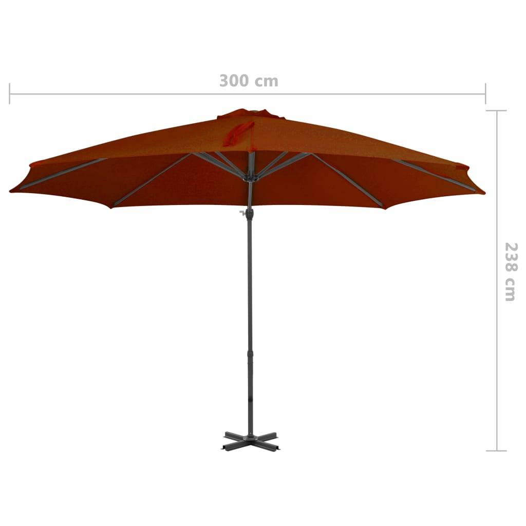 Helloshop26 - Parasol déporté avec mât en aluminium 300 cm orange - Imagen 7