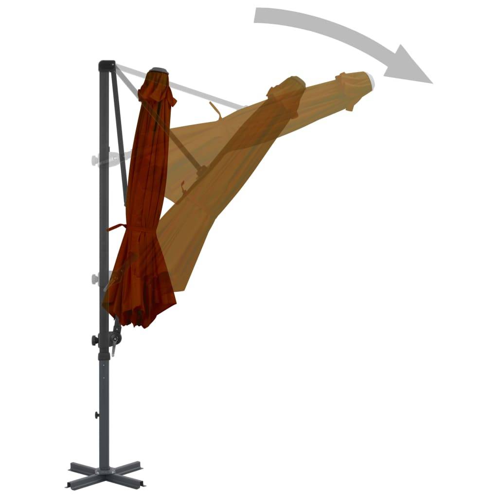 Helloshop26 - Parasol déporté avec mât en aluminium 300 cm orange - Imagen 3
