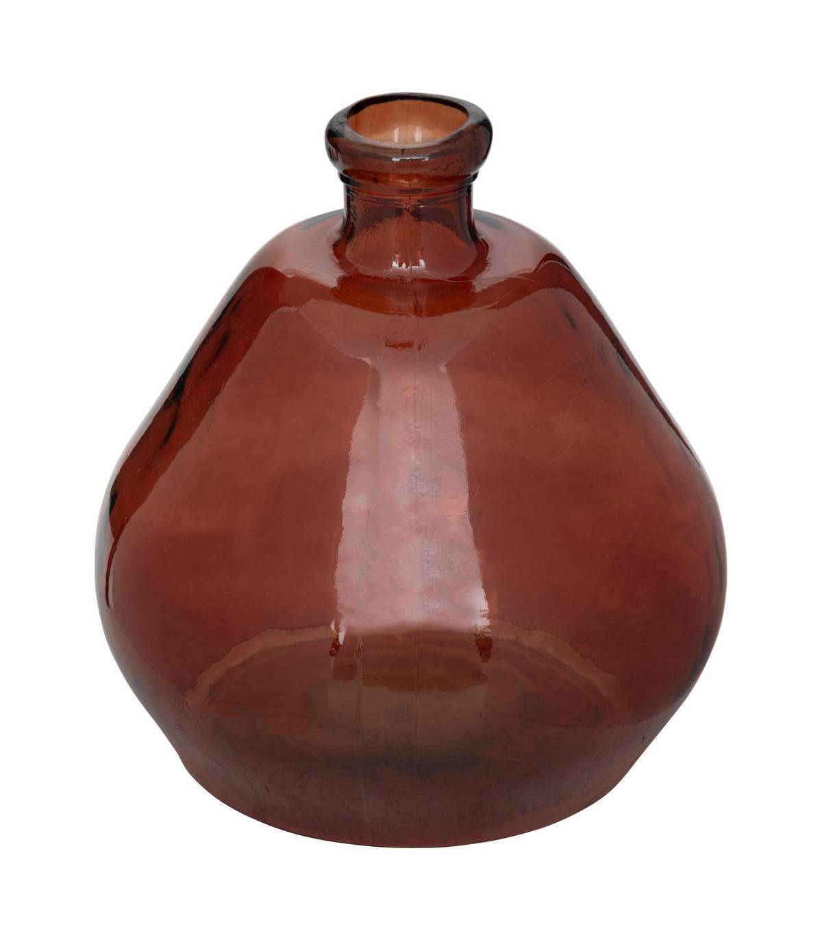 Vase rond en verre recyclé Rouge Ambre D. 45 x H. 50 cm
