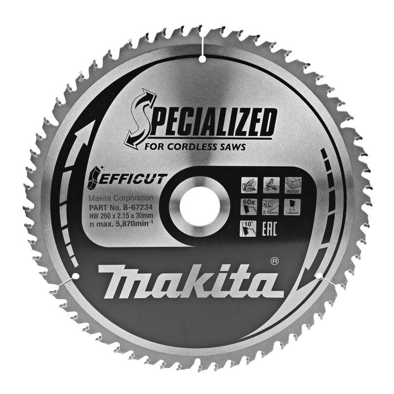Makita - Lames carbure "EFFICUT" pour bois, pour scies radiales à batterie MAKITA - taille Ø 216 mm x 45 Dents - MAKITA ACCESSOIRES - Imagen 3