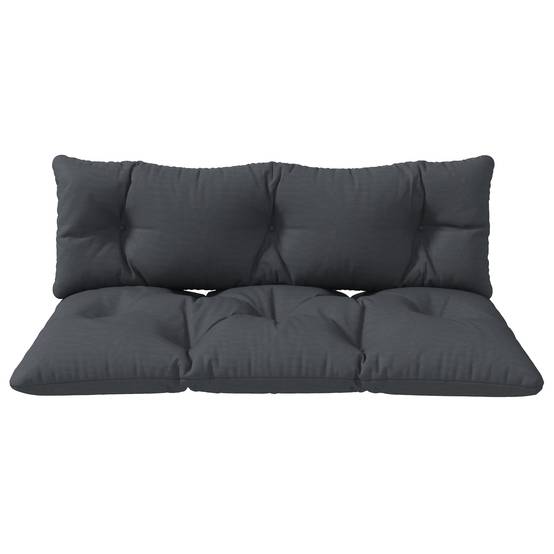 Ensemble 2 coussins banquette tissu polyester hydrofuge assise dossier 120x40cm gris - ComfortXL Outdoor Living - Image 10